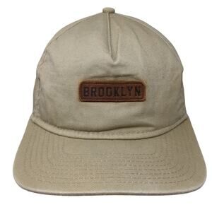 Brooklyn Hat Co. Snapback 5 Panel Cap Beige One Size Adjustable Embroidered